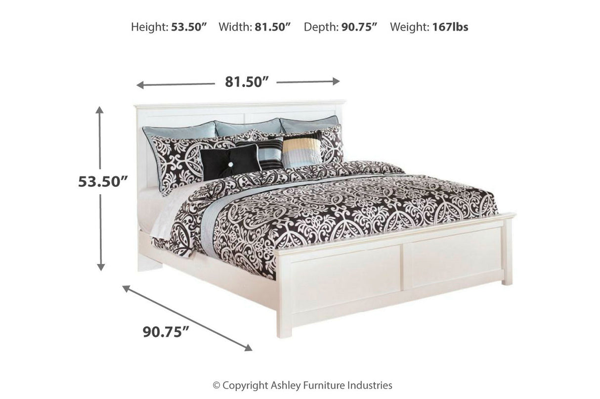 Bostwick Shoals White King Panel Bed -  - Luna Furniture