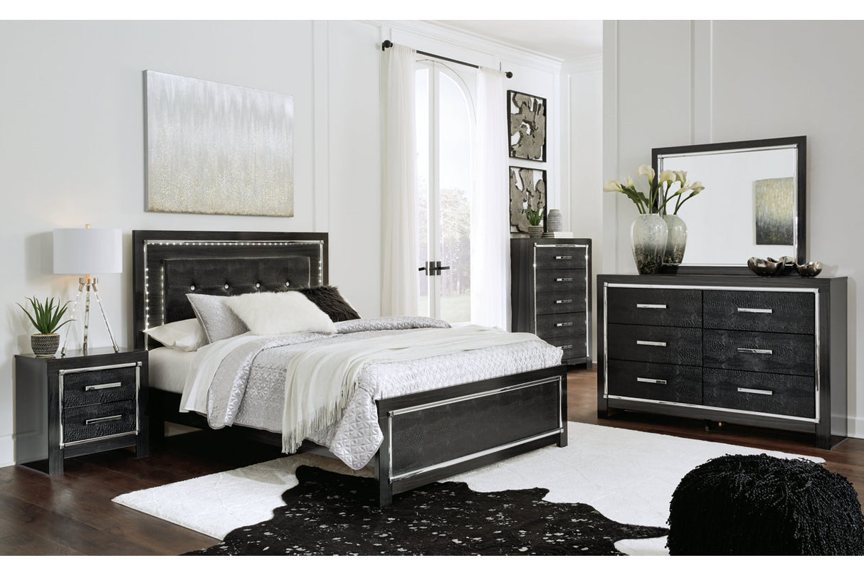 Kaydell Black Queen Upholstered Platform Bed -  Ashley - Luna Furniture