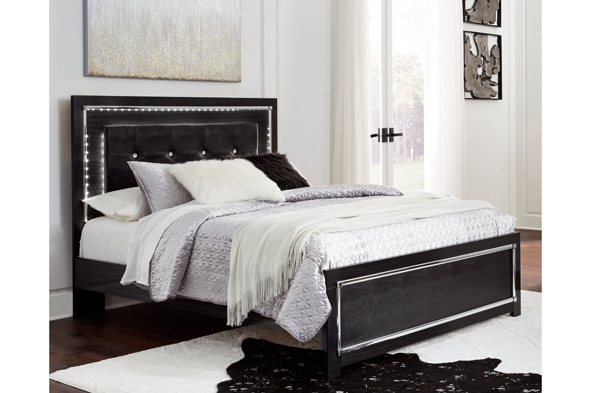 Kaydell Black Queen Upholstered Platform Bed -  Ashley - Luna Furniture