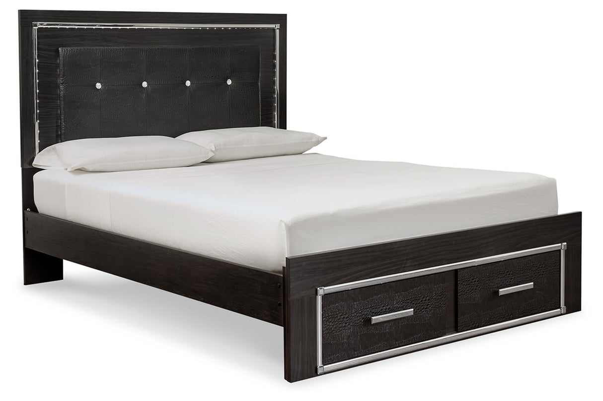 Kaydell Black Queen Panel Bed with Storage -  Ashley - Luna Furniture