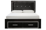 Kaydell Black Queen Panel Bed with Storage -  Ashley - Luna Furniture