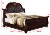 Stanley Cherry Brown Upholstered Sleigh Bedroom Set