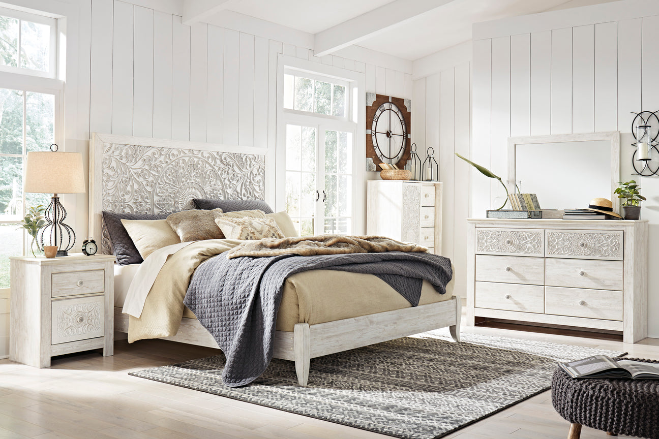 Paxberry Whitewash Panel Bedroom Set - Luna Furniture