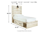 Cambeck Whitewash Twin Panel Bed with 2 Storage Drawers -  Ashley - Luna Furniture