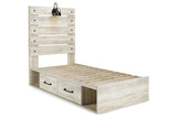 Cambeck Whitewash Twin Panel Bed with 2 Storage Drawers -  Ashley - Luna Furniture