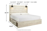 Cambeck Whitewash King Platform Bed with 2 Storage Drawers -  Ashley - Luna Furniture