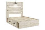 Cambeck Whitewash Full Panel Bed with 2 Storage Drawers -  Ashley - Luna Furniture