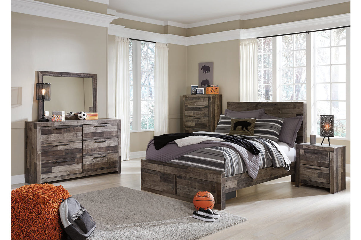 Derekson Multi Gray Full Panel Bed with 2 Storage Drawers -  Ashley - Luna Furniture