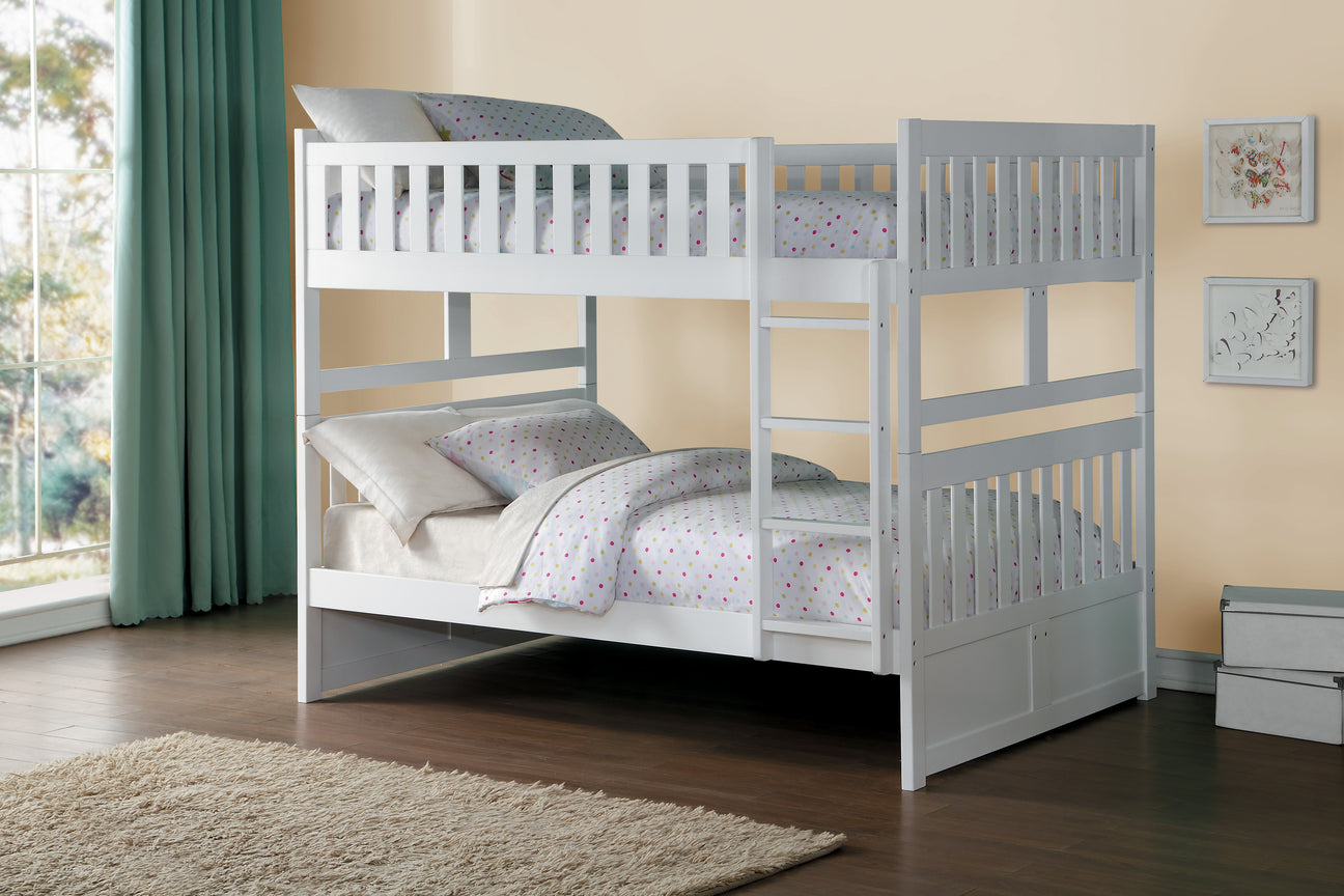 Galen White Full/Full Bunk Bed from Homelegance - Luna Furniture