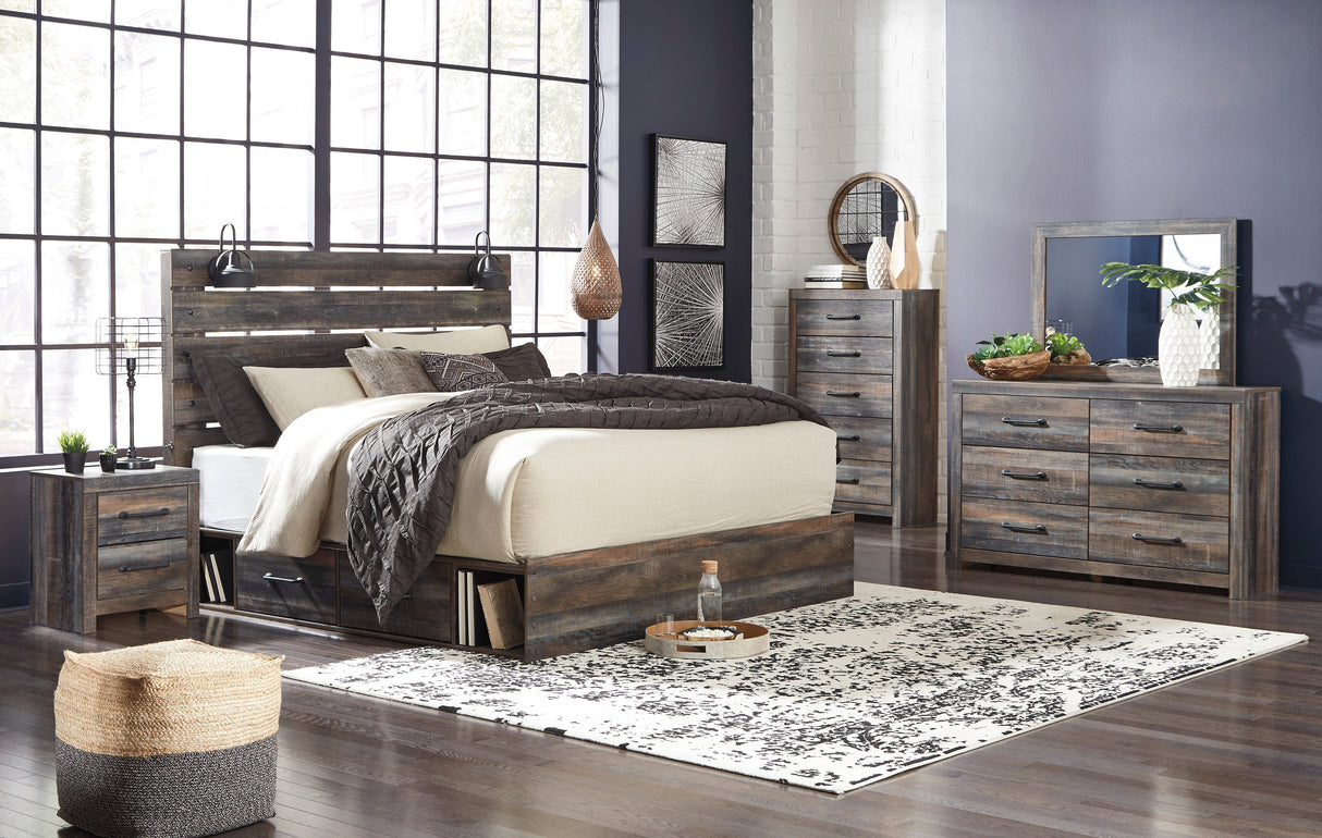 Drystan Brown Storage Platform Bedroom Set - Luna Furniture