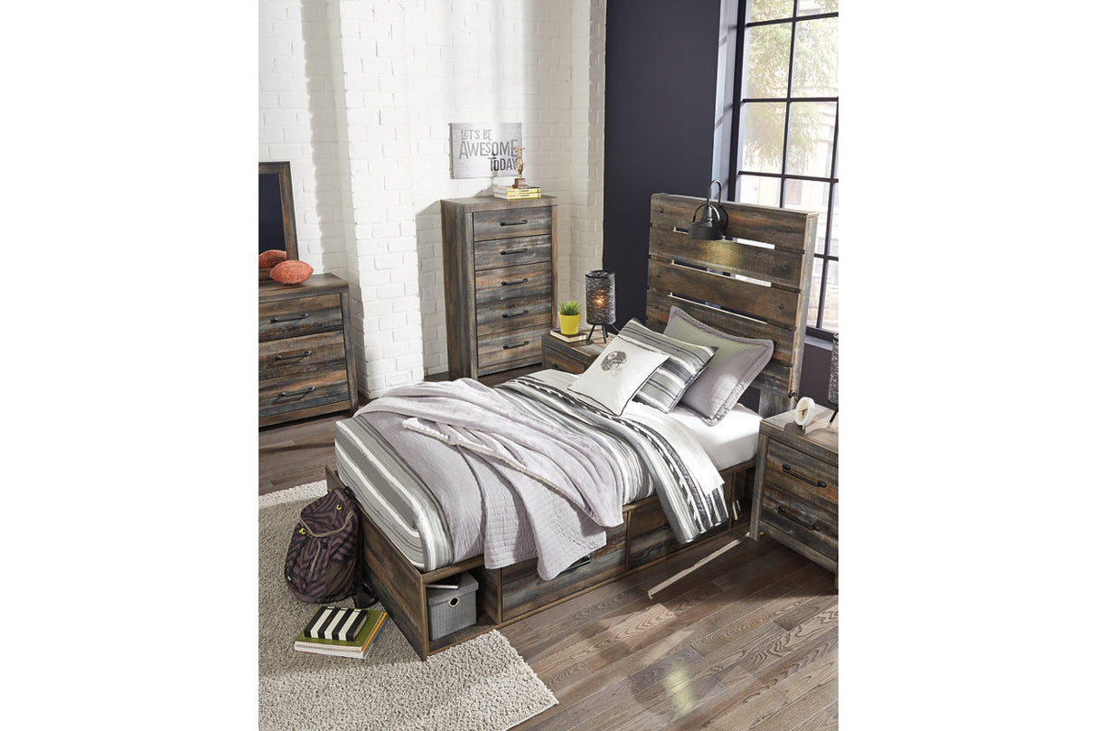 Drystan Multi Twin Panel Bed with 2 Storage Drawers -  Ashley - Luna Furniture