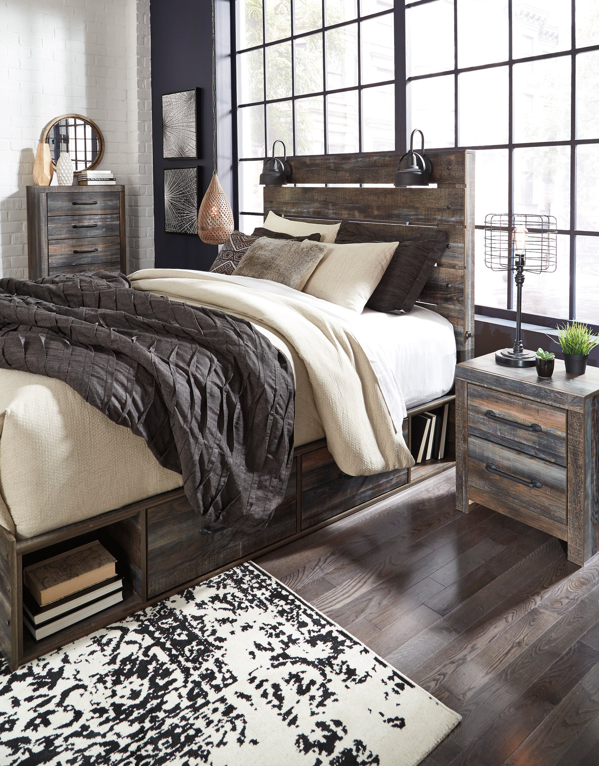 Drystan Brown Storage Platform Bedroom Set - Luna Furniture