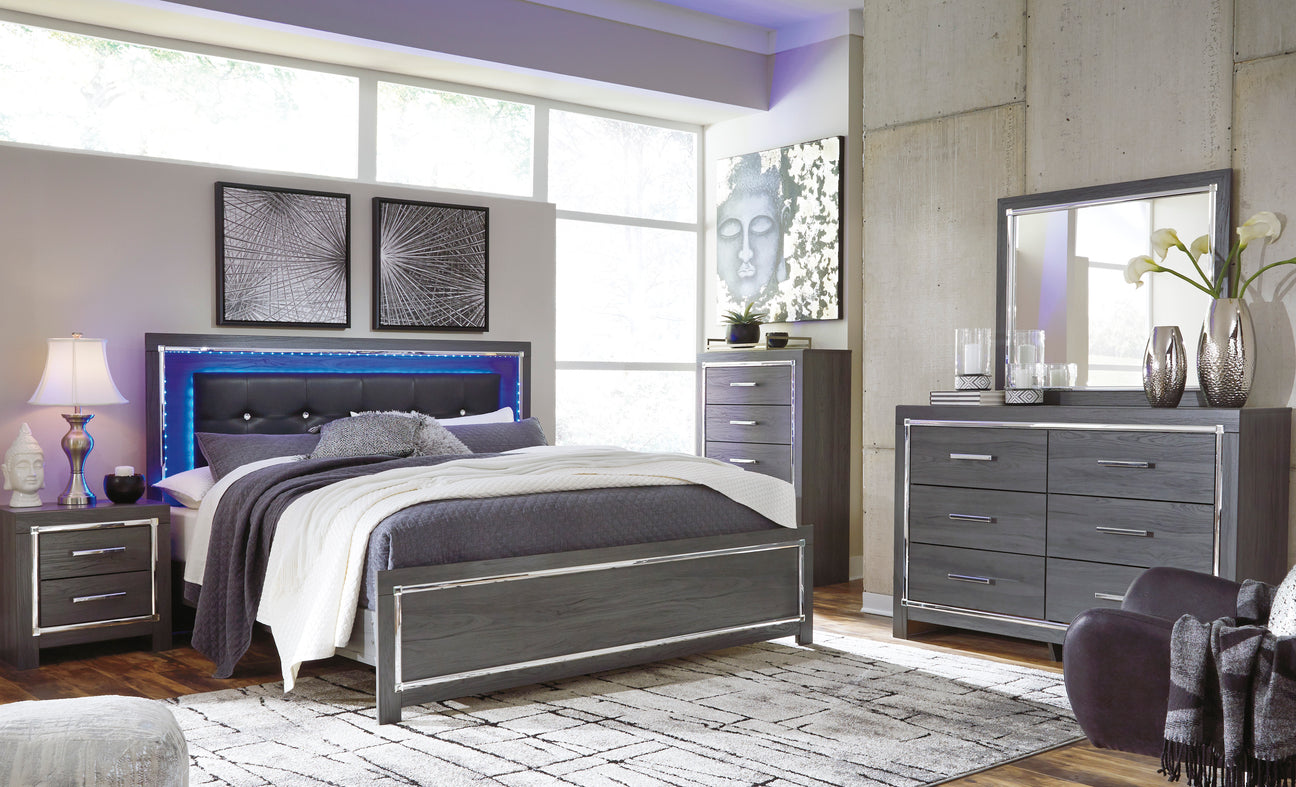 Lodanna Gray LED Panel Bedroom Set - Luna Furniture