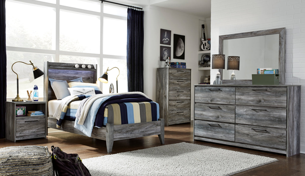 Baystorm Gray LED Panel Youth Bedroom Set - Luna Furniture