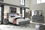 Baystorm Gray LED Footboard Storage Platform Bedroom Set from Ashley - Luna Furniture