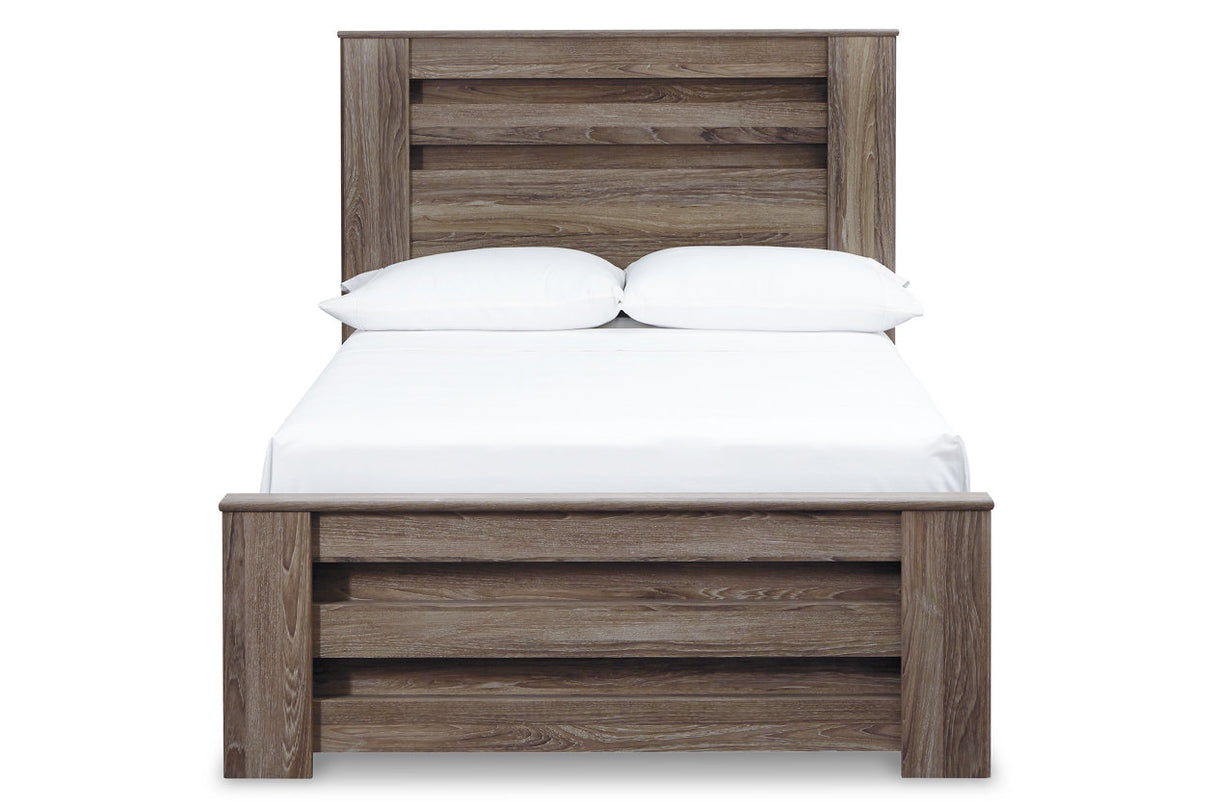 Zelen Warm Gray Full Panel Bed from Ashley - Luna Furniture