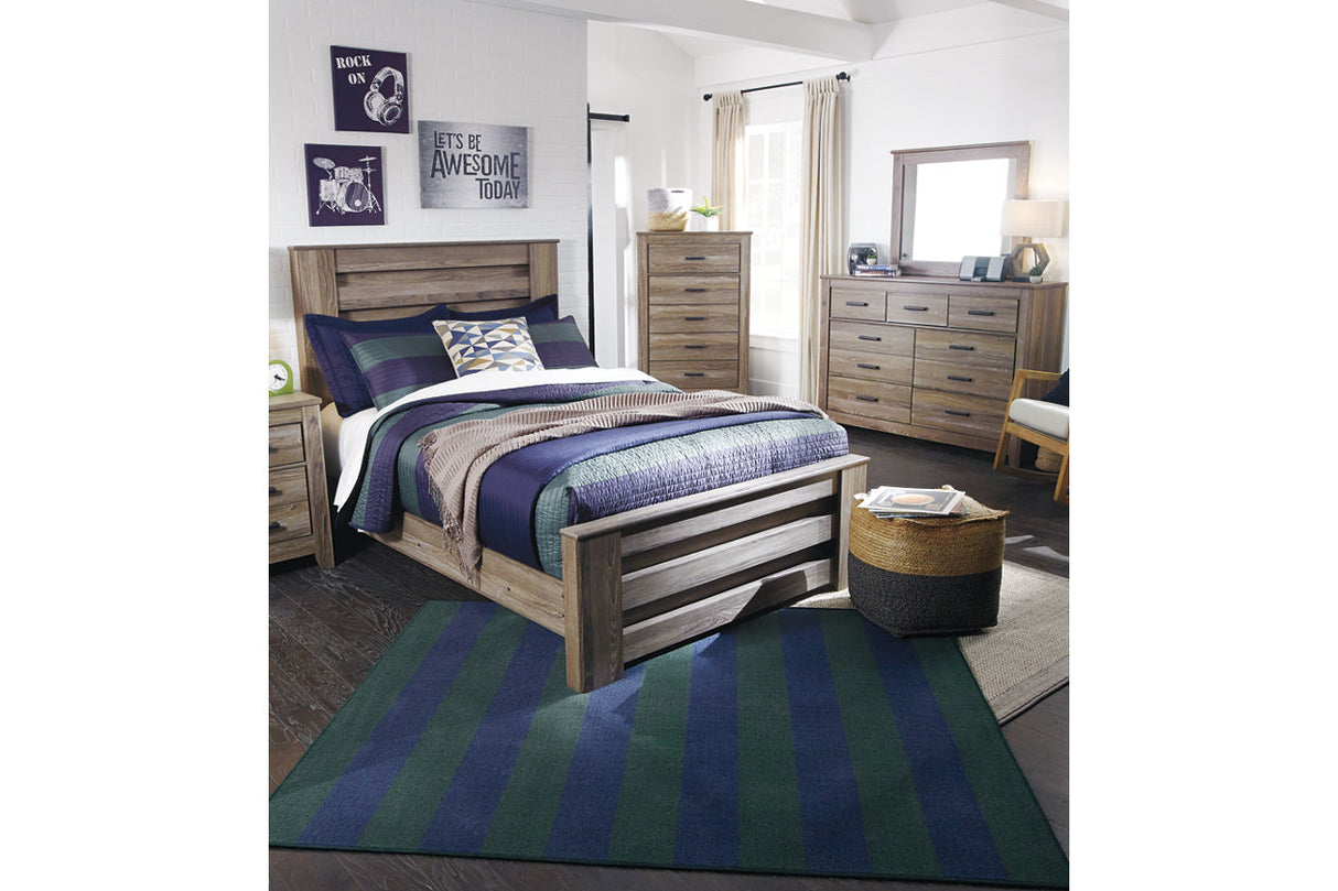 Zelen Warm Gray Full Panel Bed from Ashley - Luna Furniture