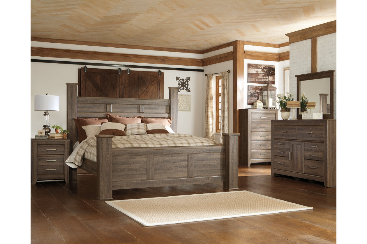 Juararo Dark Brown King Poster Bed From Ashley Luna Furniture 3593