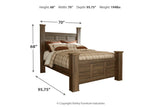 Juararo Dark Brown Queen Poster Bed -  - Luna Furniture