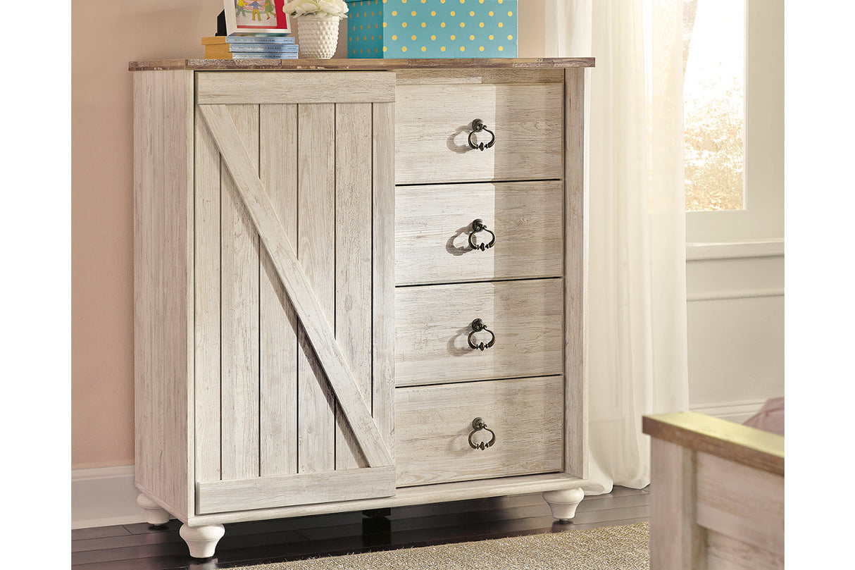 Willowton Whitewash Dressing Chest -  - Luna Furniture