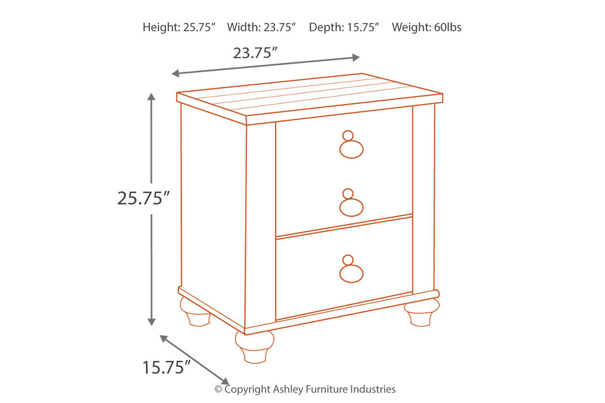 Willowton Two-tone Nightstand -  - Luna Furniture