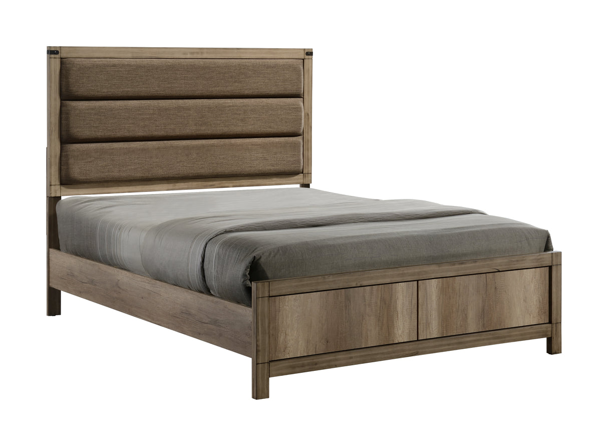 Matteo Melamine Full Upholstered Panel Bed