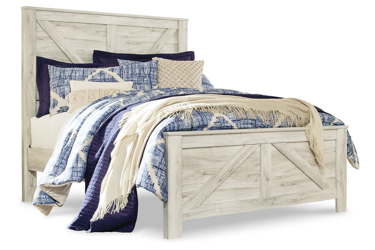 Bellaby Whitewash Queen Crossbuck Panel Bed -  - Luna Furniture