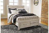 Bellaby Whitewash Queen Platform Bed with 2 Storage Drawers -  Ashley - Luna Furniture