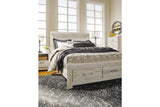 Bellaby Whitewash Queen Platform Bed with 2 Storage Drawers -  Ashley - Luna Furniture