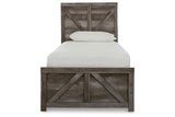 Wynnlow Gray Twin Crossbuck Panel Bed from Ashley - Luna Furniture