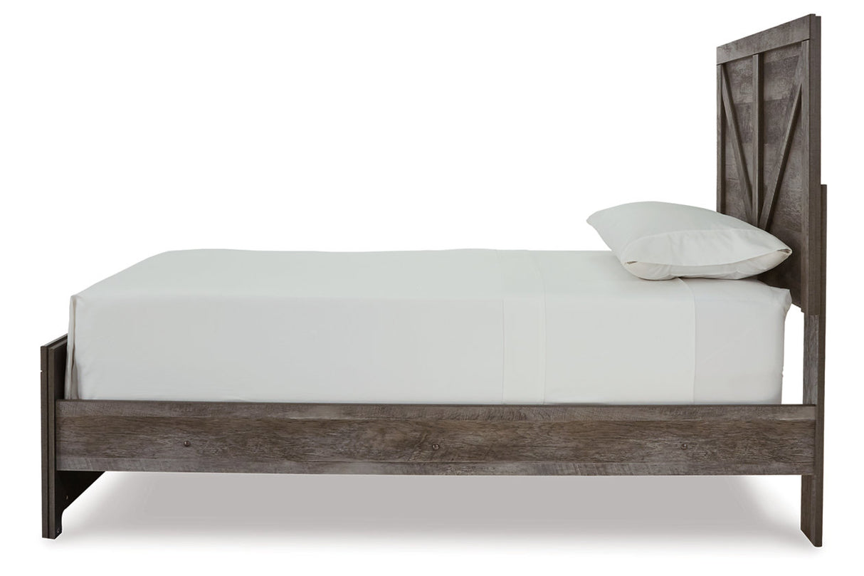 Wynnlow Gray Twin Crossbuck Panel Bed from Ashley - Luna Furniture