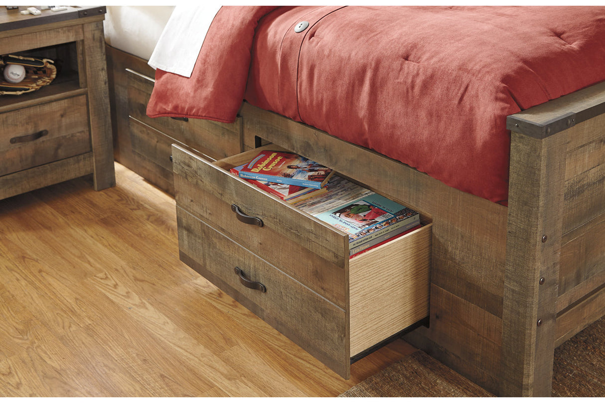 Trinell Brown Twin Bookcase Bed with 2 Storage Drawers -  Ashley - Luna Furniture