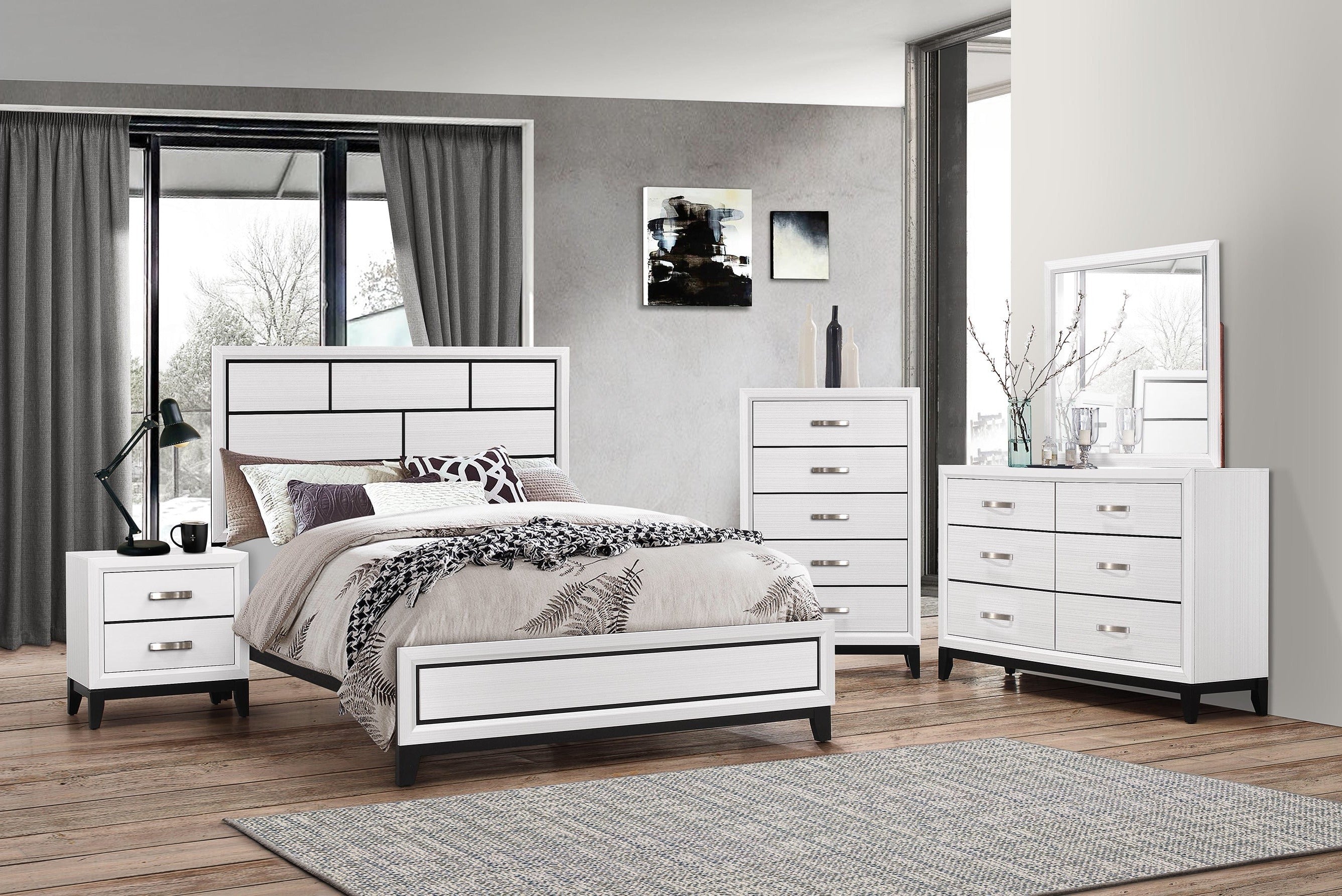 Akerson Chalk Panel Bedroom Set - Luna Furniture from Crown Mark