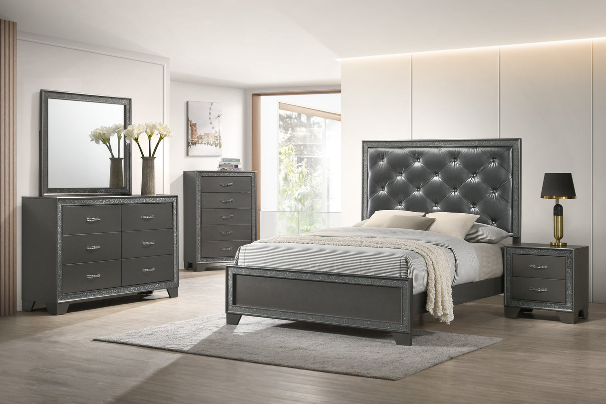 Kaia Gray Panel Bedroom Set -  Crown Mark - Luna Furniture