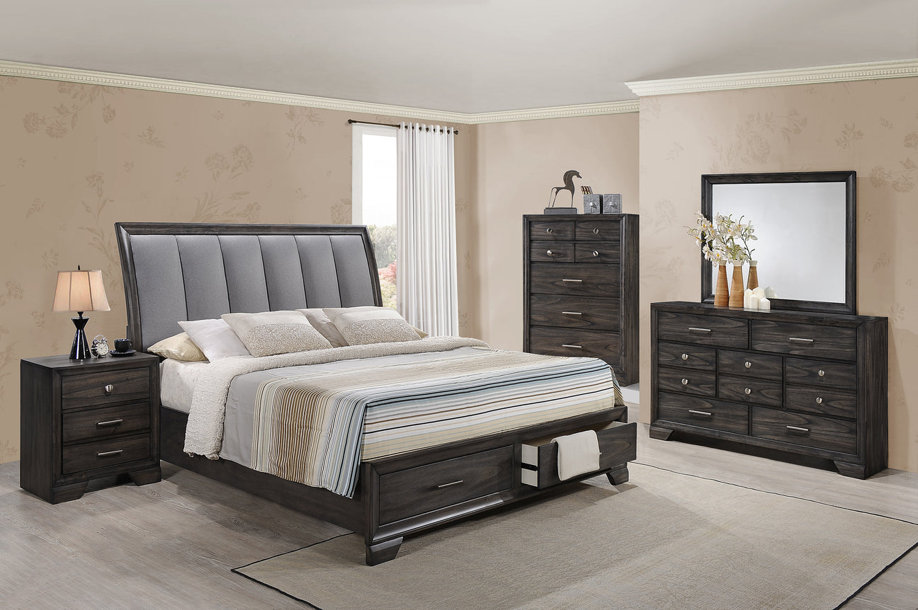 Jaymes Gray Storage Platform Bedroom Set from Crown Mark - Luna Furniture