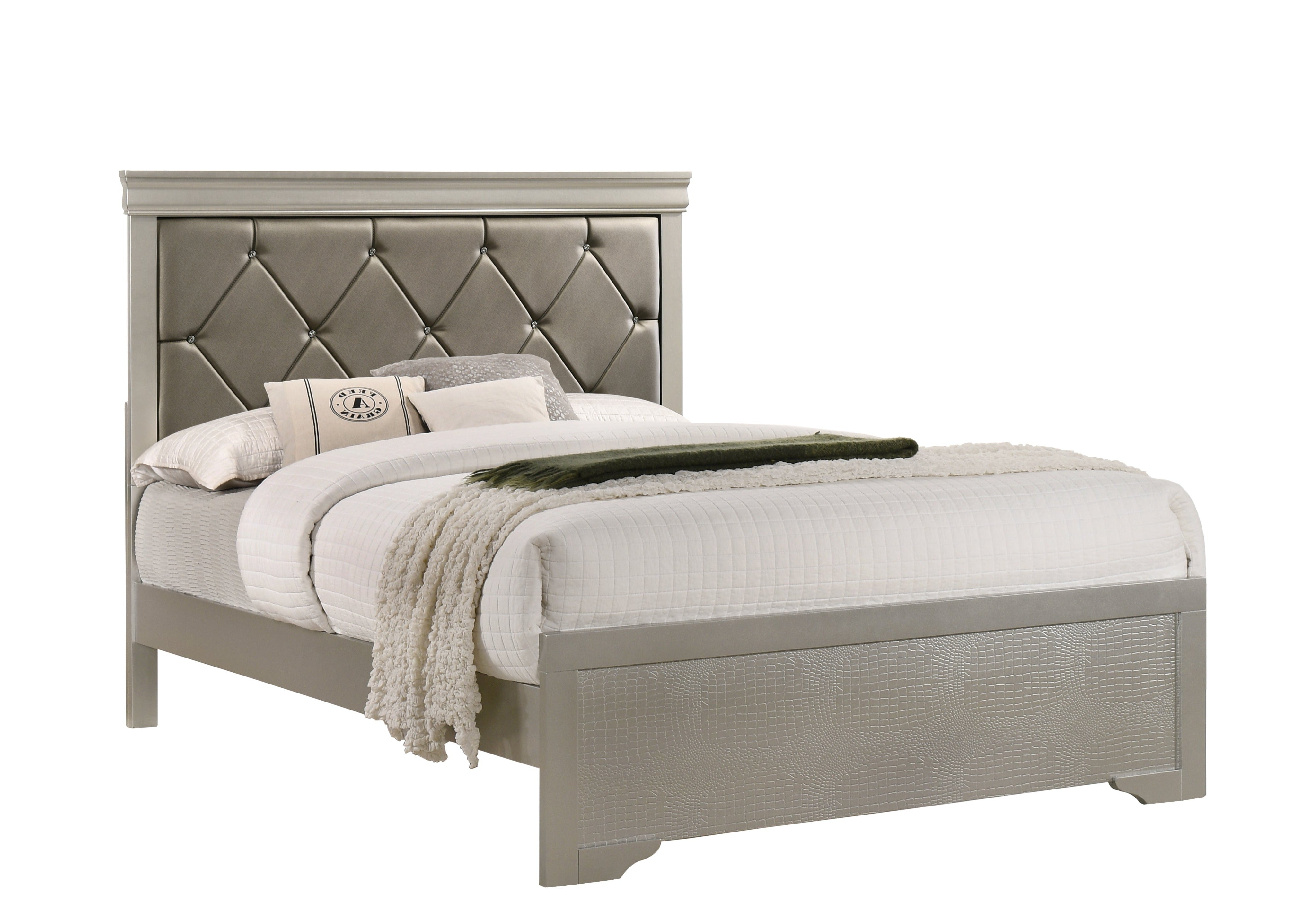 Amalia Queen Size Bedroom Set - Silver