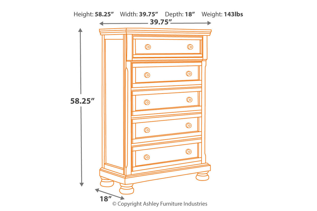 Porter Rustic Brown Chest of Drawers -  Ashley - Luna Furniture