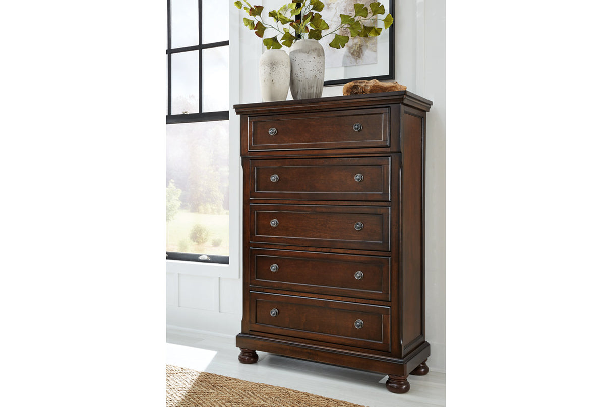 Porter Rustic Brown Chest of Drawers -  Ashley - Luna Furniture