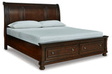 Porter Rustic Brown King Sleigh Bed -  Ashley - Luna Furniture