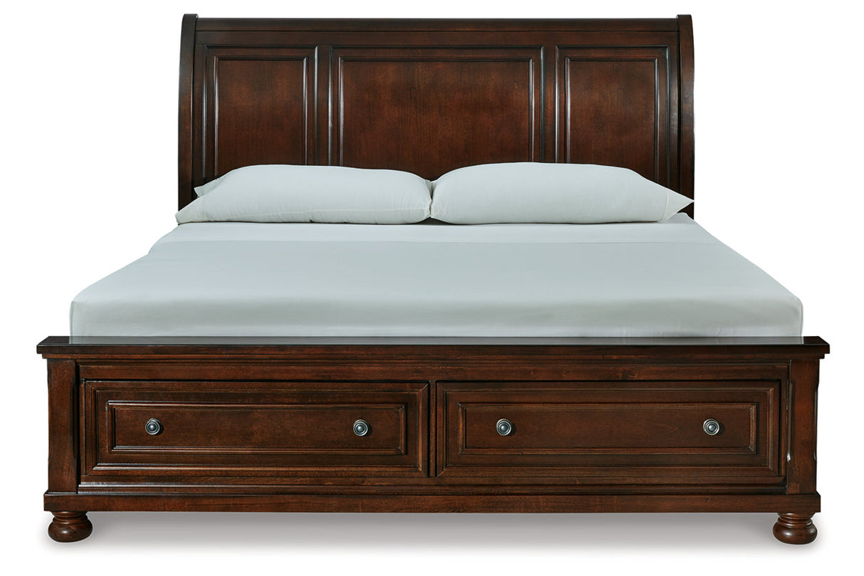 Porter Rustic Brown King Sleigh Bed -  Ashley - Luna Furniture