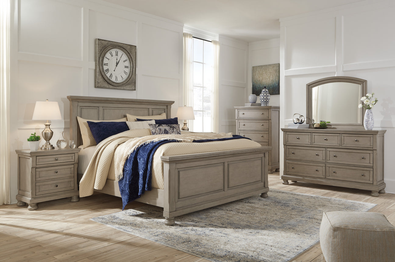 Lettner Light Gray Panel Bedroom Set - Luna Furniture