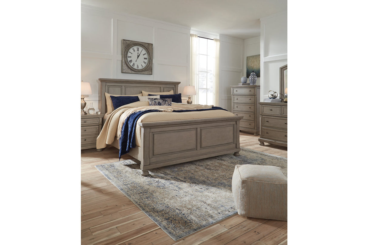 Lettner Light Gray Queen Panel Bed - Ashley - Luna Furniture