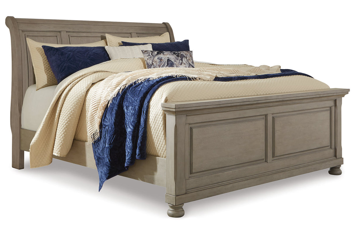 Lettner Light Gray Queen Sleigh Bed -  Ashley - Luna Furniture