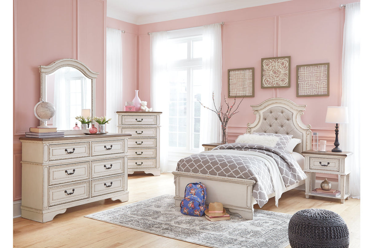 Realyn Chipped White Chest of Drawers -  - Luna Furniture