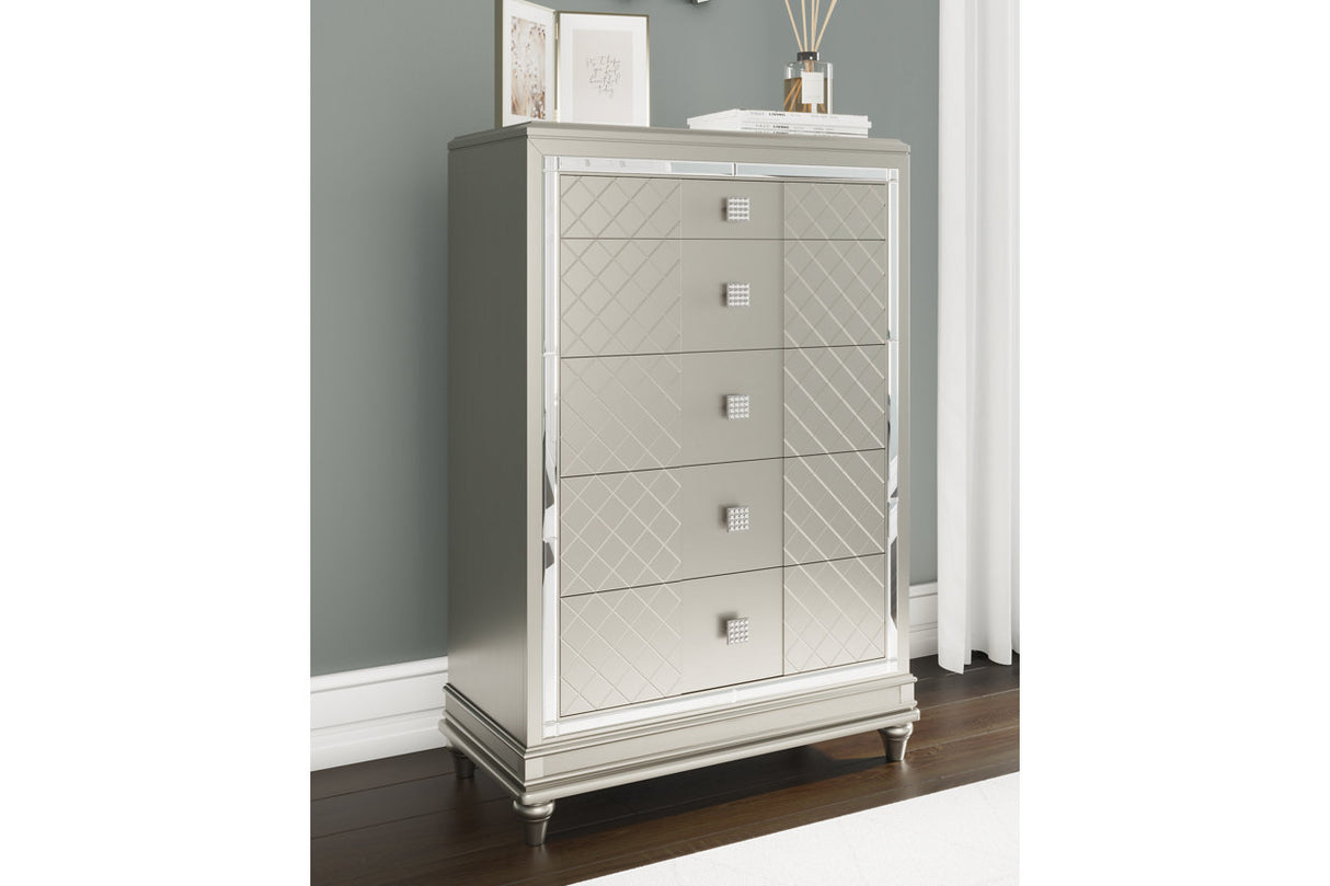 Chevanna Platinum Chest of Drawers -  - Luna Furniture