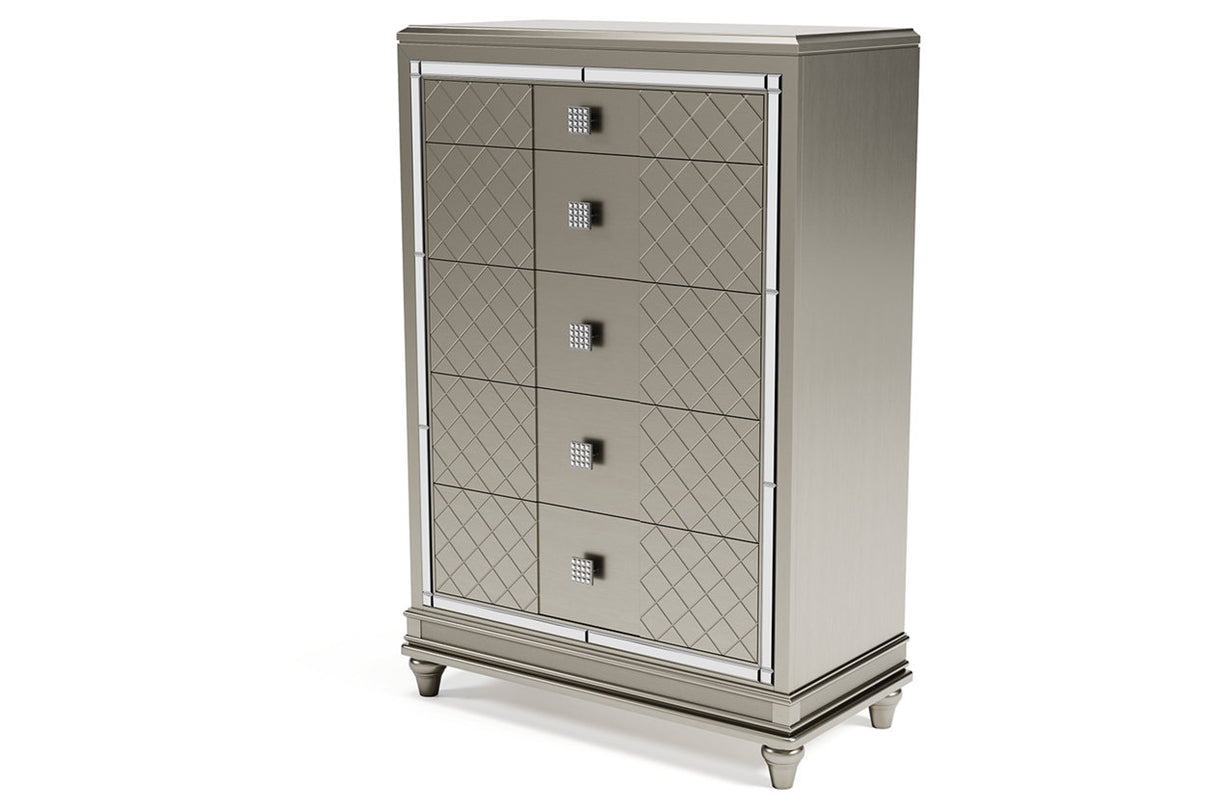 Chevanna Platinum Chest of Drawers -  - Luna Furniture