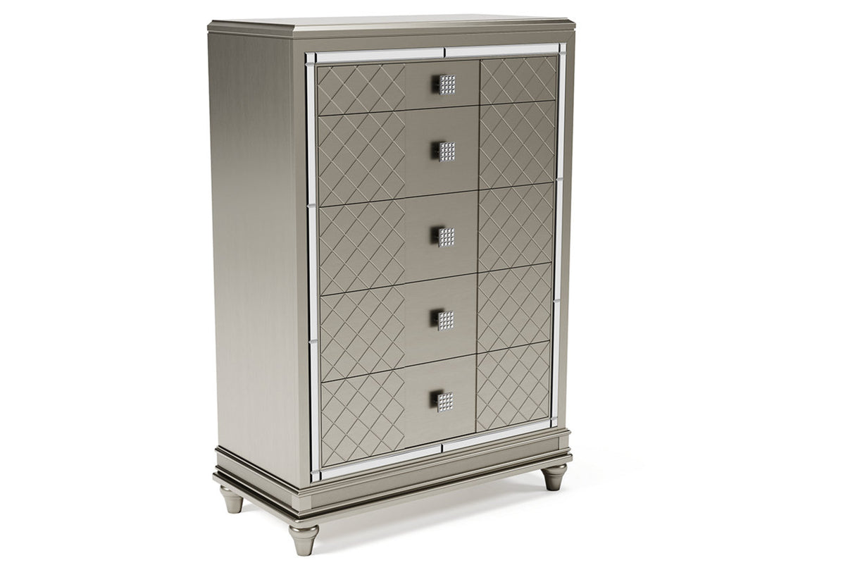 Chevanna Platinum Chest of Drawers -  - Luna Furniture