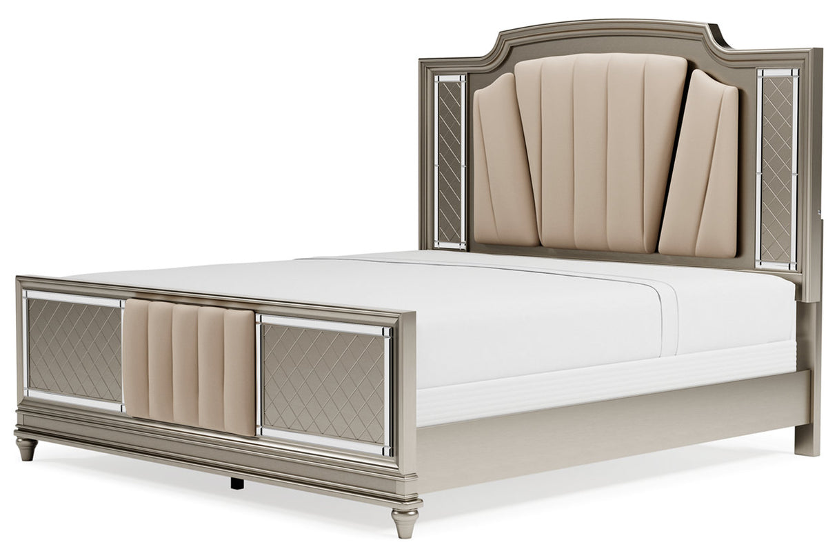 Chevanna Platinum King Upholstered Panel Bed -  Ashley - Luna Furniture