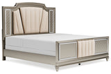 Chevanna Platinum King Upholstered Panel Bed -  Ashley - Luna Furniture