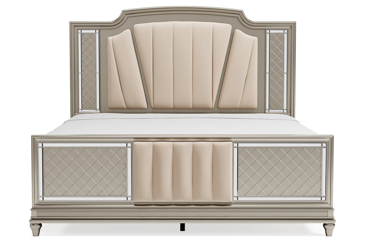 Chevanna Platinum King Upholstered Panel Bed -  Ashley - Luna Furniture